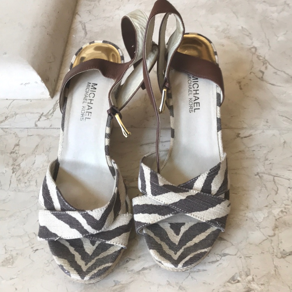 Zebra Michael Kors wedges